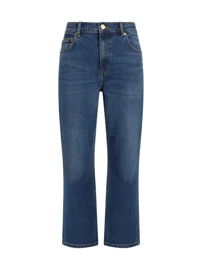 Tory Burch Cropped Flared Jeans In Blue