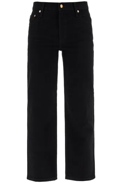 Tory Burch Jeans Kick Flare Vita Bassa In Black