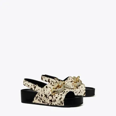 Tory Burch Jessa Platform Sandal In Cow Print/black