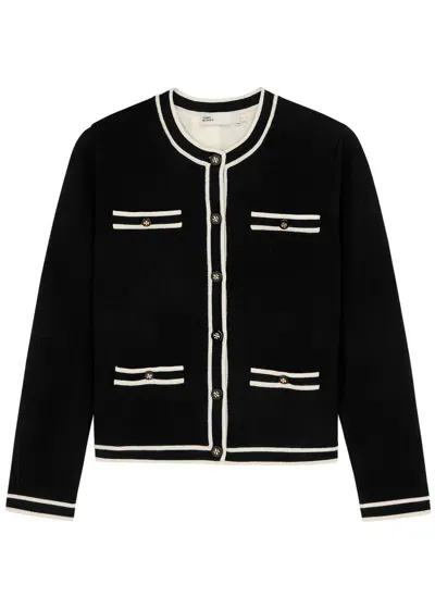 Tory Burch Kendra Wool Cardigan In 黑色