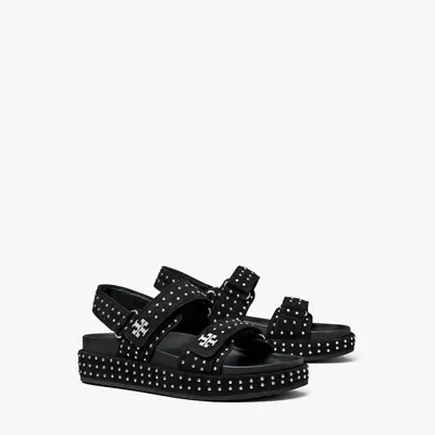 Tory Burch Kira Burch Sandal In Perfect Black/silver