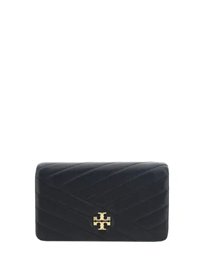 Tory Burch Kira Chevron Shoulder Wallet In Black