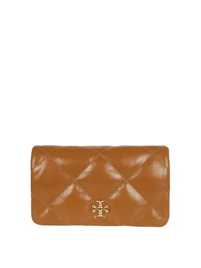 Tory Burch Kira Clutch In Leather In Beige