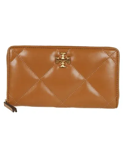 Tory Burch Kira Diamond Quilt Convertible Wallet In Brown