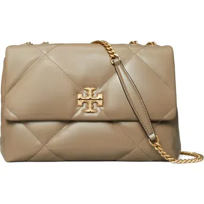 Tory Burch Kira Diamond Quilted Leather Convertible Shoulder Bag In Taupe Oak