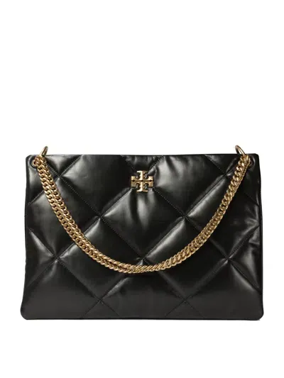 Tory Burch Kira Diamond Leather Tote In Black