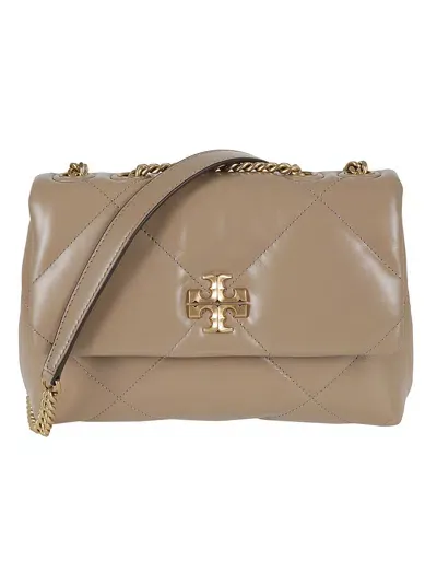 Tory Burch Kira Diamond Small Convertible Shoulder Bag In Taupe Oak