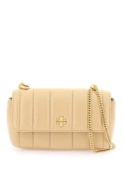 Tory Burch Kira Flap Quilted Mini Shoulder Bag In Beige