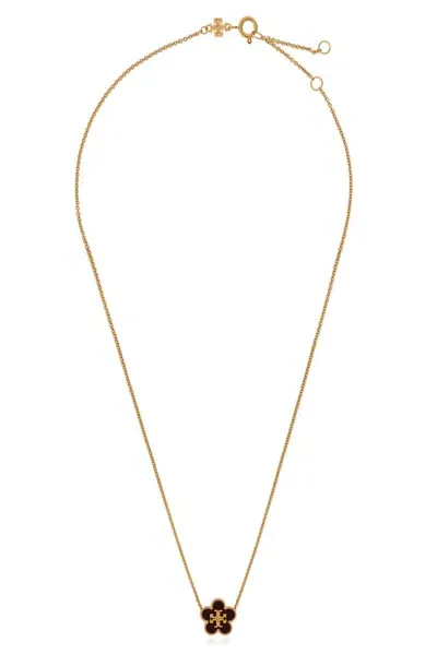 Tory Burch Kira Flower Pendant Necklace In Gold