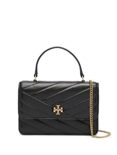 Tory Burch Kira Leather Wallet On Chain In Black