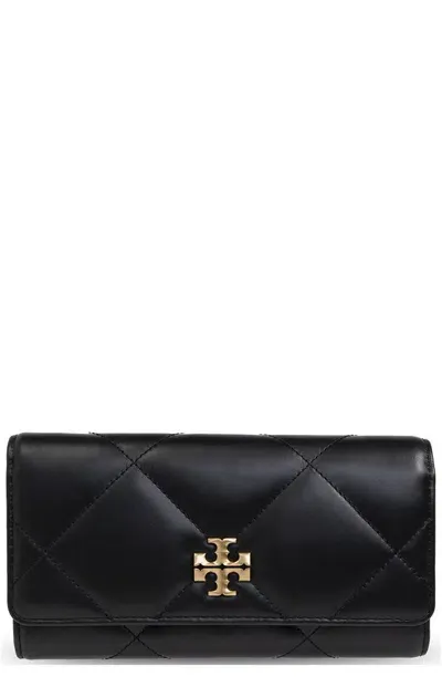 Tory Burch Kira Logo Plaque Wallet In Black