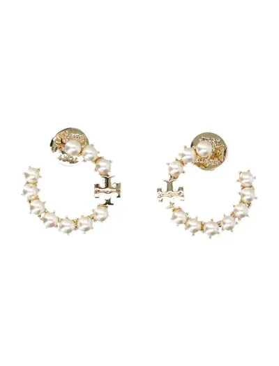 Tory Burch Kira Pearl Loop Earrings In Not Applicable