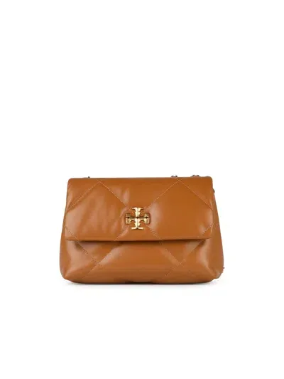 Tory Burch 'kira' Small Brown Leather Crossbody Bag In 棕色的