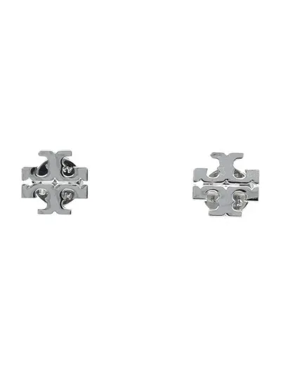 Tory Burch Kira Stud Earrings In Tory Silver