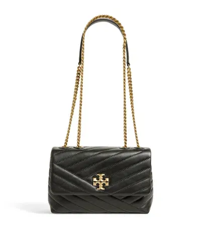 Tory Burch Leather Chevron Kira Shoulder Bag In Black