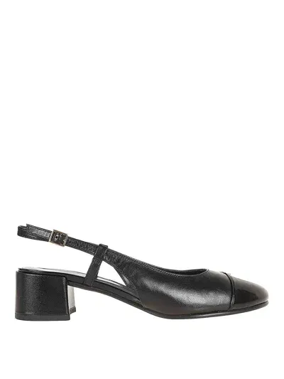 Tory Burch 45mm Double T-motif Leather Pumps In Black