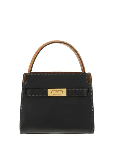 Tory Burch Lee Radziwill Petite Black Calf Leather Double Bag