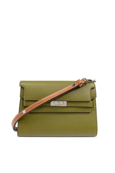 Tory Burch Lee Radziwill Shoulder Bag In Green