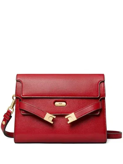 Tory Burch Lee Radziwill Shoulder Bag In Ruby/gold