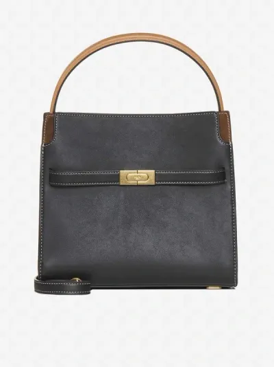 Tory Burch Lee Radziwill Layered Small Tote Bag In Black