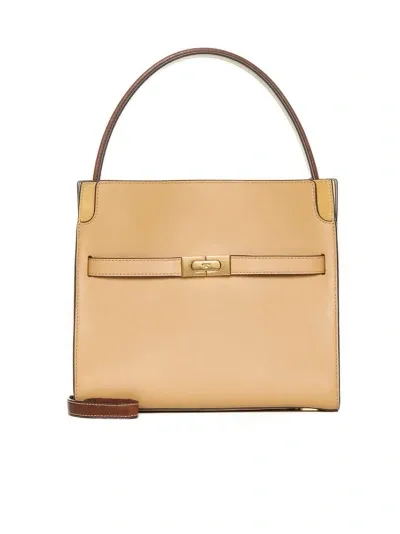 Tory Burch Lee Radziwill Small Tote Bag In Beige