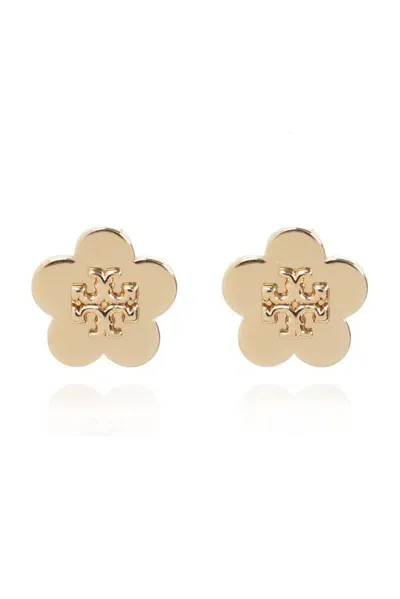 Tory Burch Logo Detailed Earrings In Gold