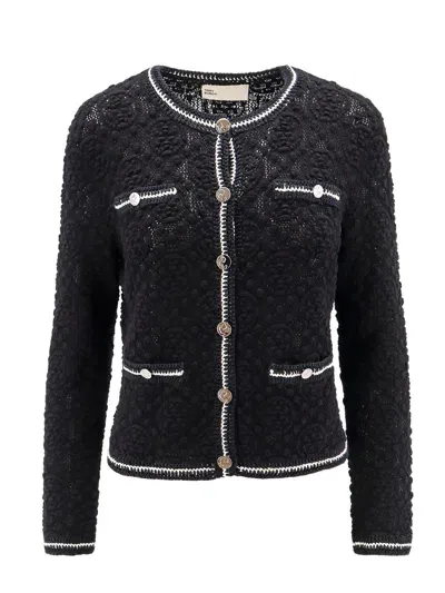 Tory Burch Cotton Lace Cardigan In Black