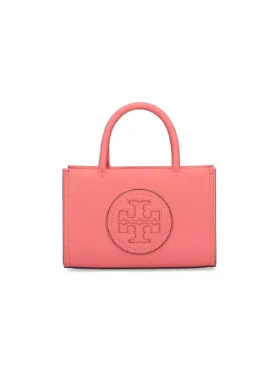 Tory Burch Logo Patch Top Handle Bag In Nude & Neutrals