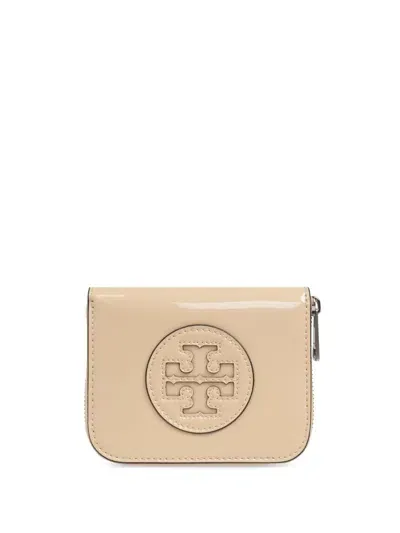 Tory Burch Logo-patch Wallet In Neutrals