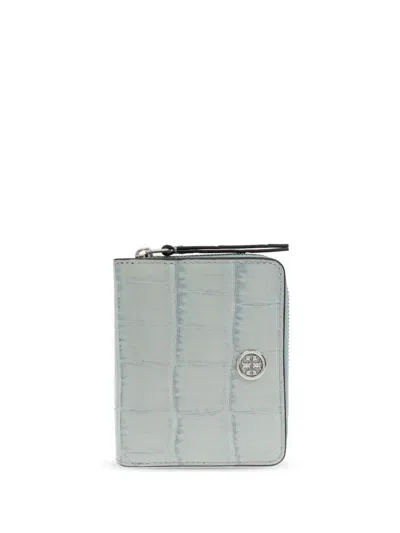 Tory Burch Logo-plaque Wallet In Blue