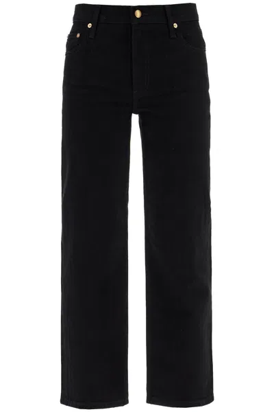 Tory Burch Low-waisted Kick Flare Jeans In Black Rinse Wash (black)