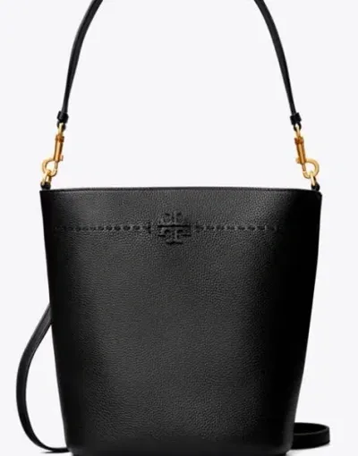 Tory Burch Mcgraw Bucket Bag In Black