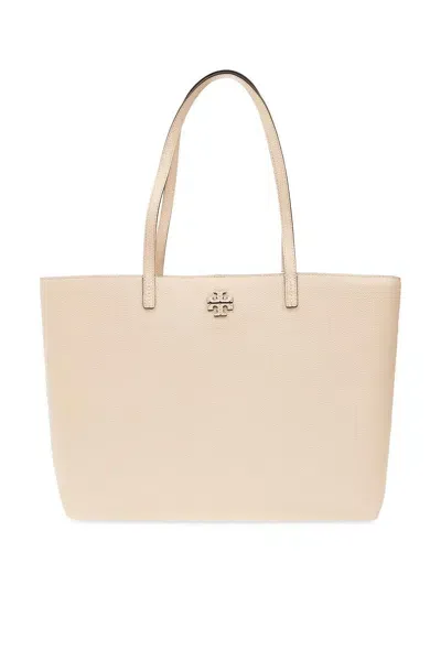 Tory Burch Mcgraw Logo Patch Tote Bag In Brie