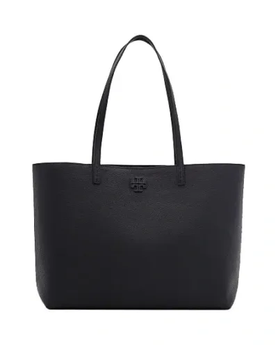 Tory Burch Mcgraw Tote Leather Bag In Black