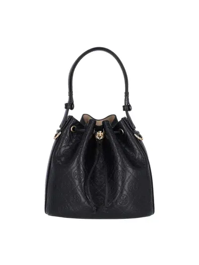 Tory Burch Medium Bucket Bag "t Monogram" In Black  