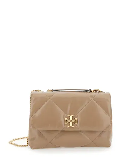 Tory Burch Medium Kira Diamond Bag In Taupeoak