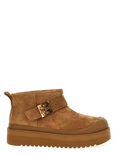 Tory Burch 'mellow Shearling Platform' Ankle Boots In Brown