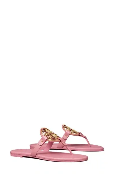 Tory Burch Metal Miller Soft Leather Sandal In Pink