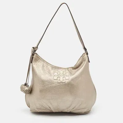 Pre-owned Tory Burch Metallic Leather Tassel Hobo