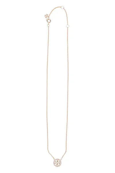 Tory Burch Miller Decorative Pendant Choker In Brown