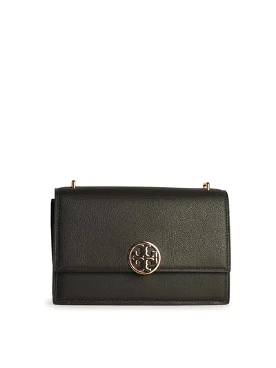 Tory Burch Miller Green Leather Crossbody Bag In Verde