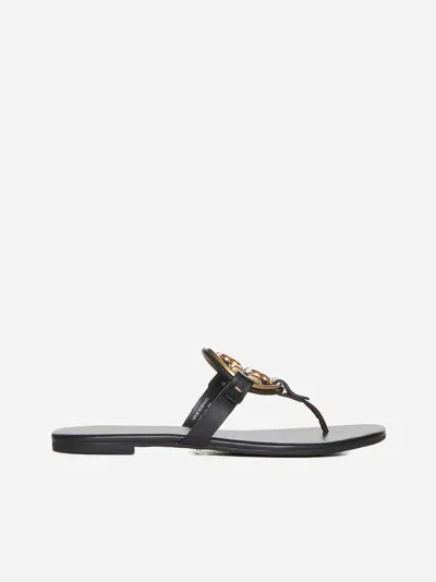 Tory Burch Metal Miller Soft Sandal In Black