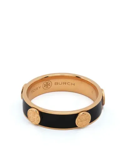 Tory Burch Miller Logo-stud Ring In Gold