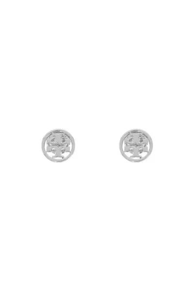 Tory Burch Miller Logoed Earrings In Metallic