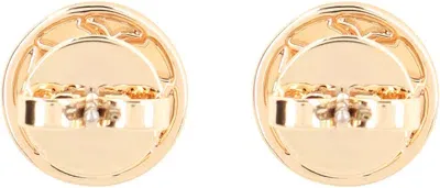 Tory Burch Miller Logoed Earrings In Gold