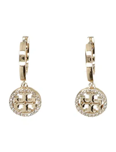 Tory Burch Miller Pave Huggie Hoop Earring In Gold