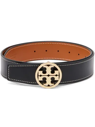 Tory Burch Miller Reversible Belt In Black