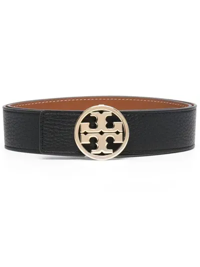 Tory Burch Miller Reversible Belt In Black