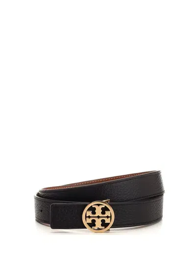 Tory Burch Miller Reversible Belt In Black