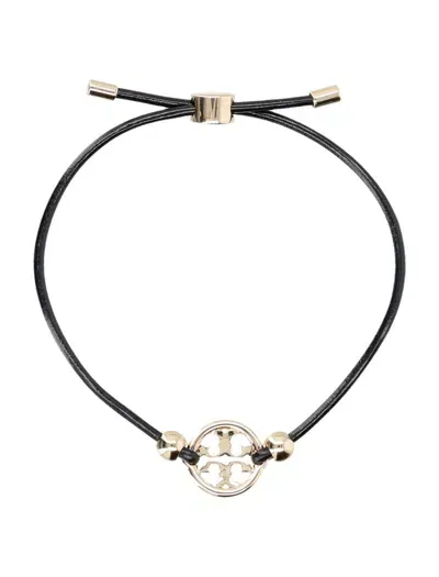 Tory Burch Miller Slider Bracelet In Tory Gold / Black